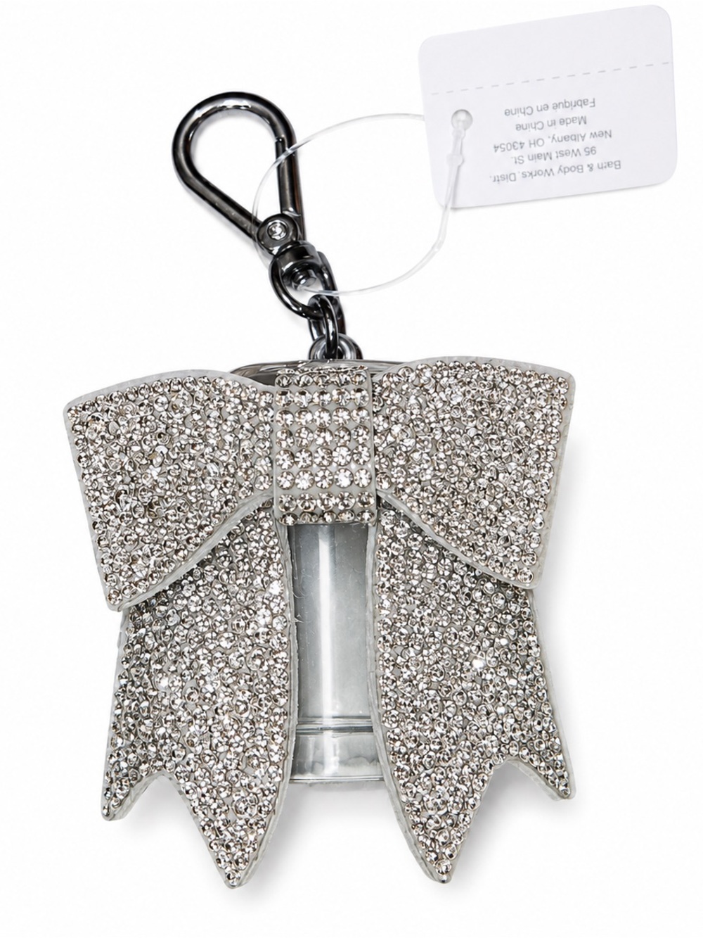 Bath & Body Works Rhinestone Bow Pocketbac Holder Keychain